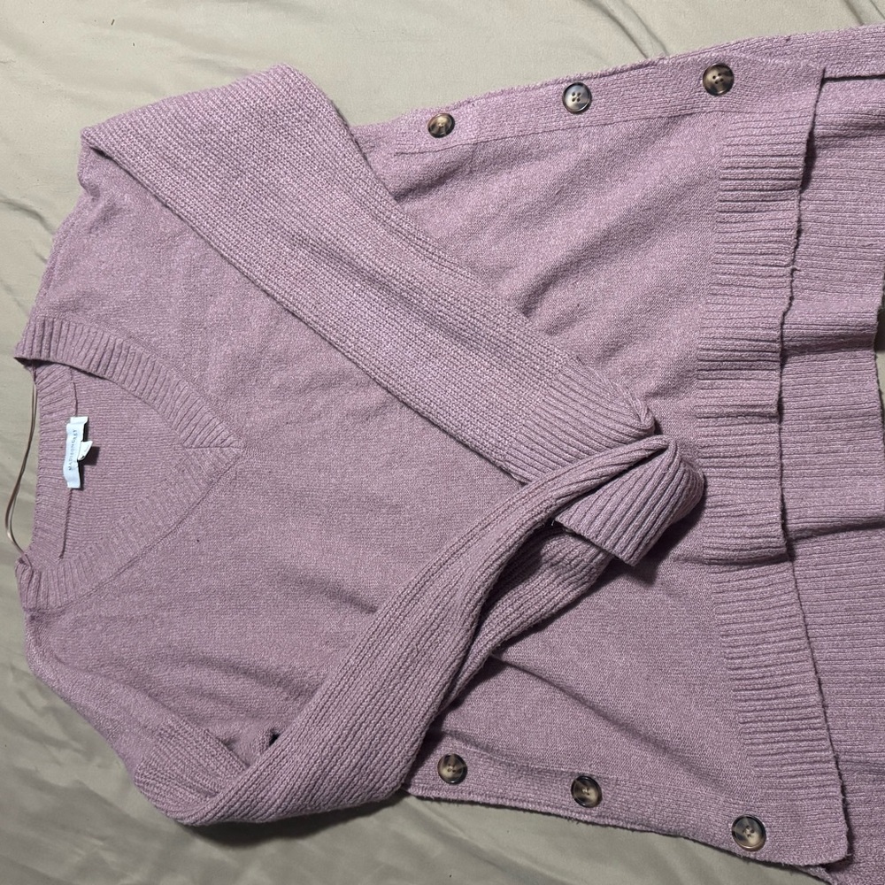 Women's Mauve Sweater with Button Details